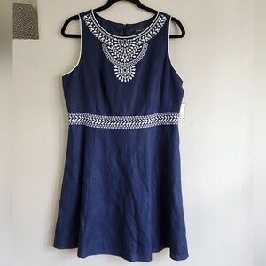 Jessica Howard Navy Dress with White Detailing SKU B15